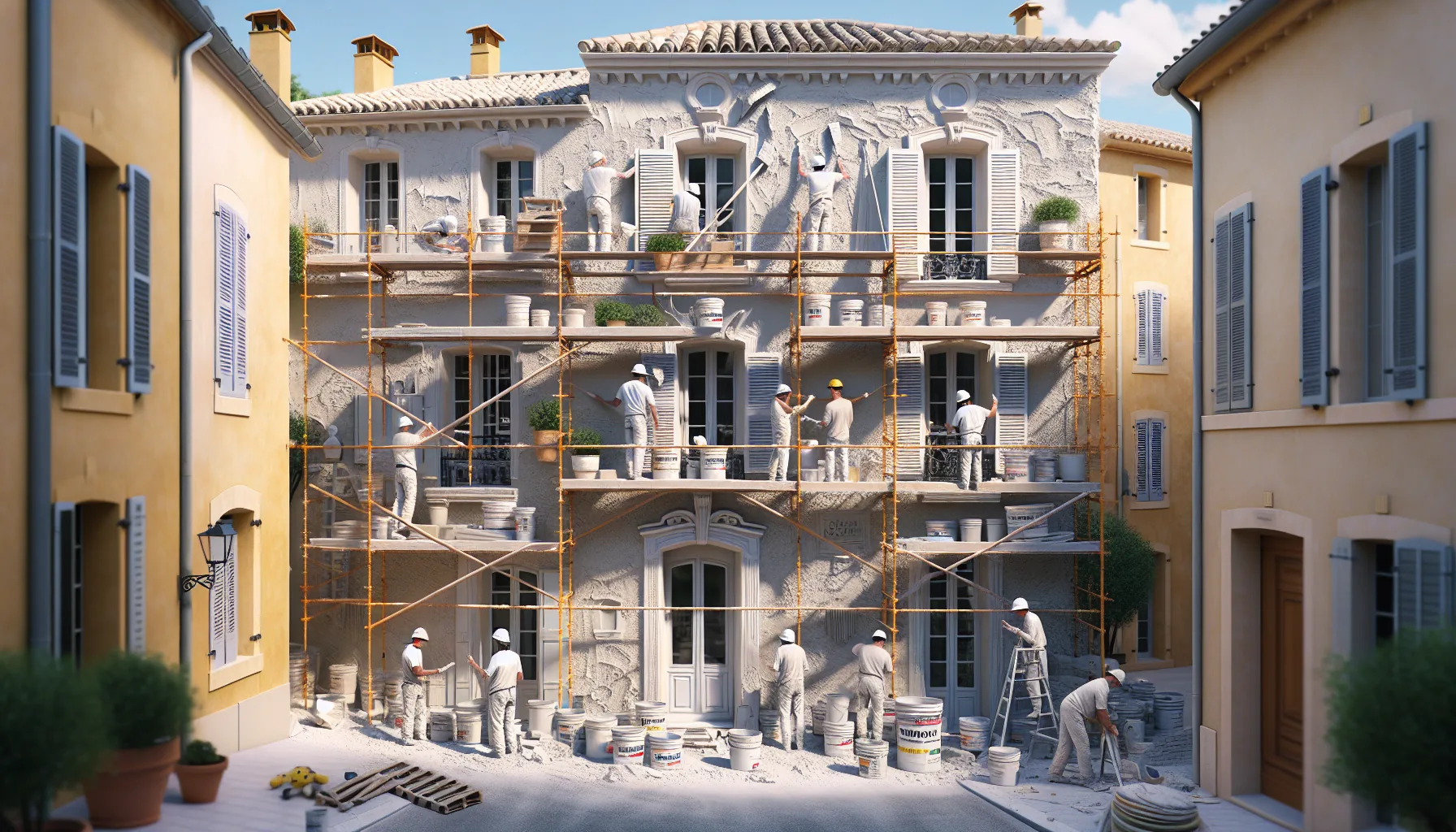 Ravalement de façade enduit monocouche